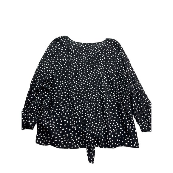 Beachlunchlounge Collection Abstract Polka Dot Top Size M Tie Front Black White - Picture 3 of 6